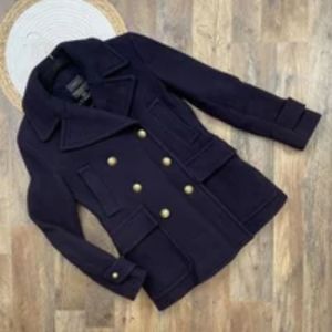 J Crew Majesty Stadium Cloth by Nello Gori Navy Blue Wool Pea